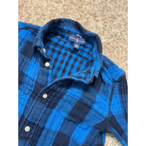 POLO Ralph Lauren Boys Reversable shirt, Blue & Black; 100% Cotton, 6-7 - Picture 9 of 11